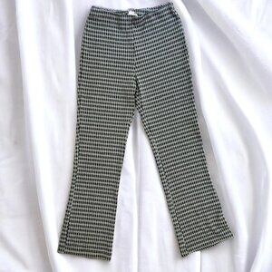 Houndstooth / plaid knit stretch pants